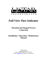 Thumbnail of document Manual - Teflon-Lined Industrial Sight Flow Indicator